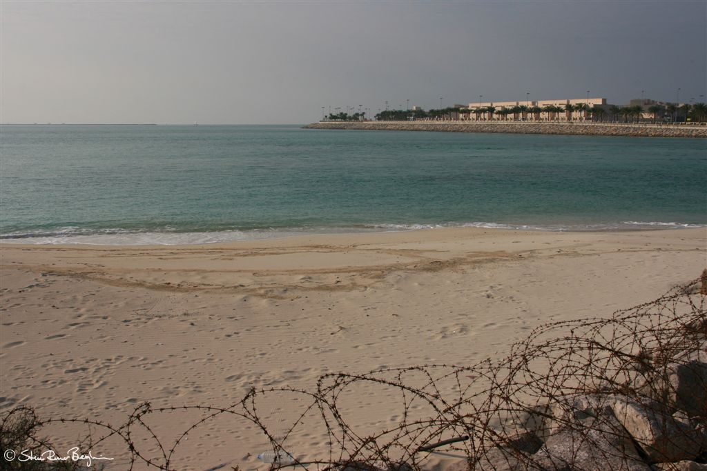 Barbed wire at the beach