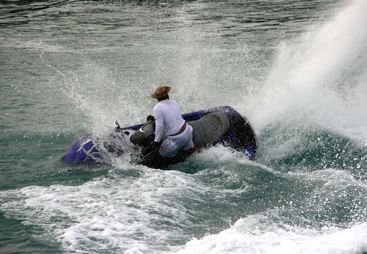 Water jet enthusiast splashing about