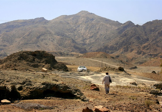 Mike walking in wadi