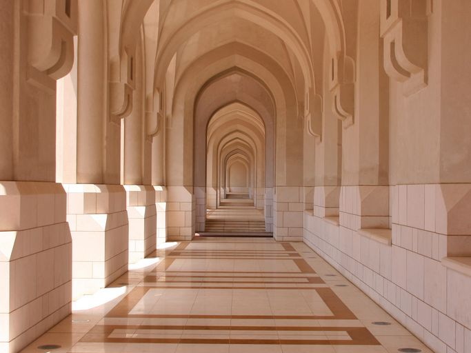 Arcade near Al Alam Palace, Muscat Village