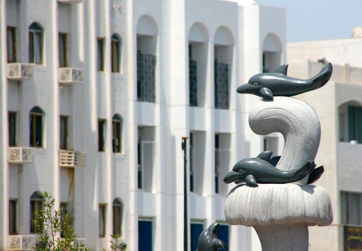Dolphin fountain on Mutrah Corniche, Muscat