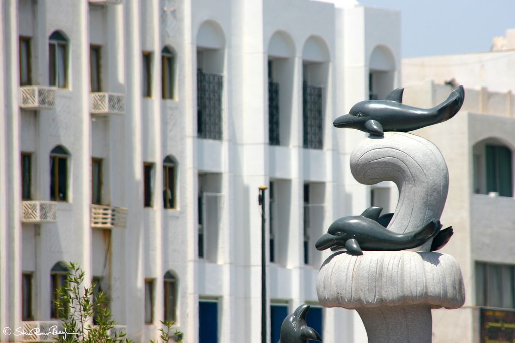 Dolphin fountain on Mutrah Corniche, Muscat
