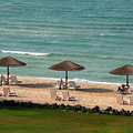 Umbrellas on the beach Jebel Dhanna Hotel, Abu Dhabi