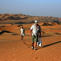 Striding forward in the sand