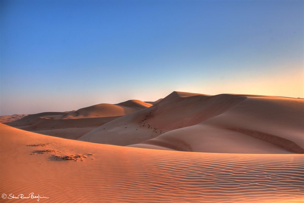 Sand dune close to sunset