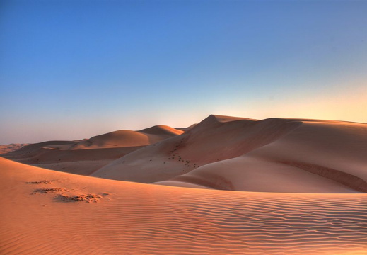 Sand dune close to sunset