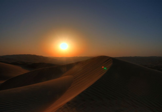 Sand dune close to sunset
