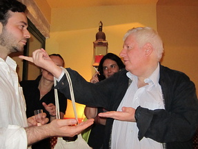 Gordon doing his leprechaun trick on Antonio