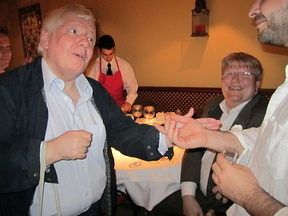 Antonio tickling invisible leprechaun in unspeakable places