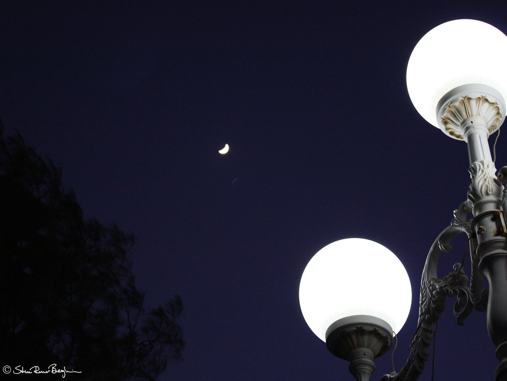 Moon (and street) light over Arabia
