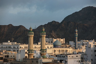 Minarets on Mutrah skyline in the early morning