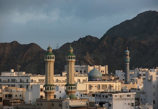 Minarets on Mutrah skyline in the early morning