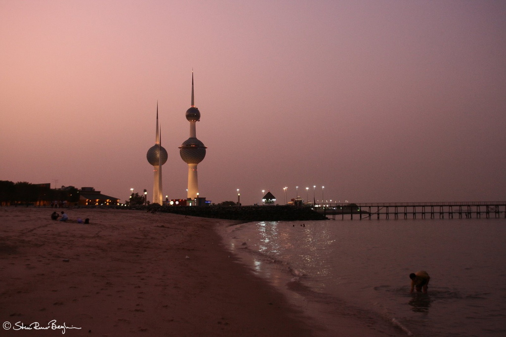 Kuwait Towers at sunset