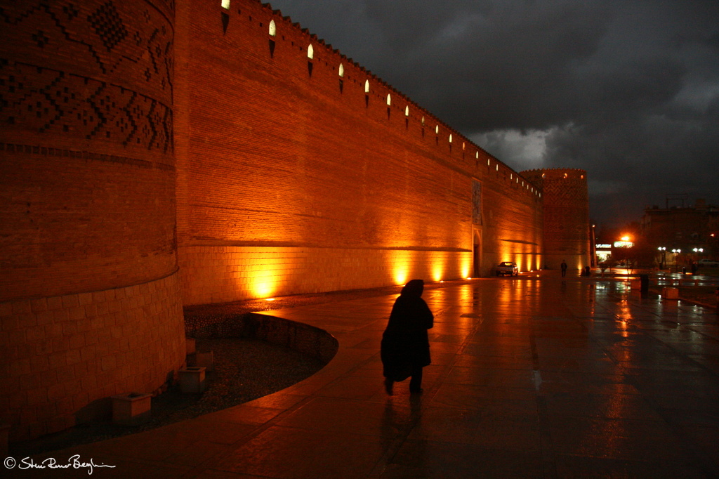 Irani lady passing in front of Arg-e Karim Khan