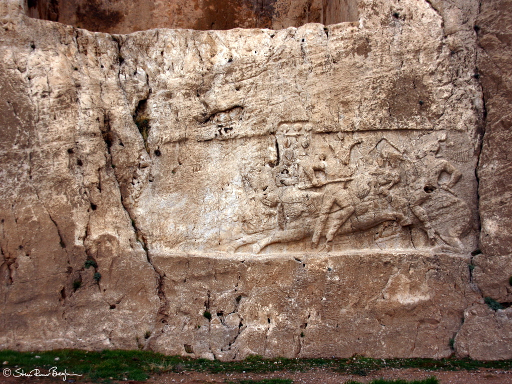 Carvings beneath tomb