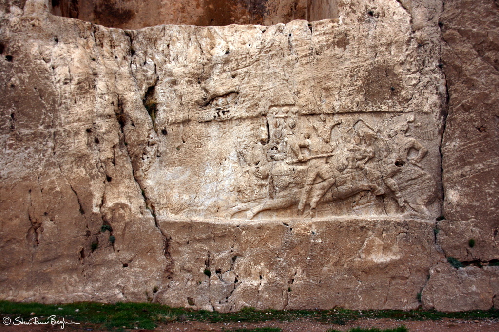 Carvings beneath tomb
