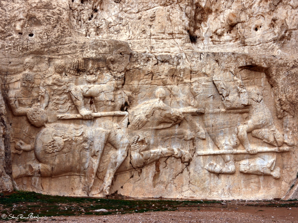 Carvings beneath tomb
