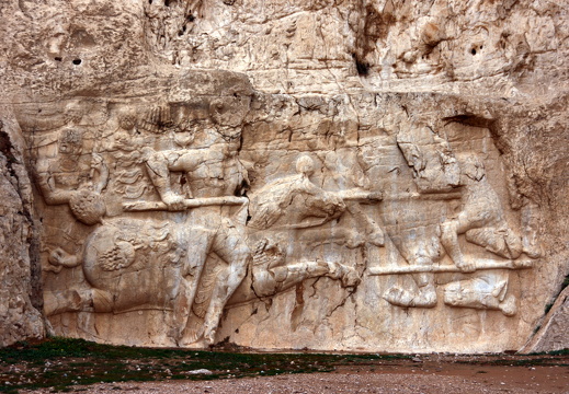 Carvings beneath tomb