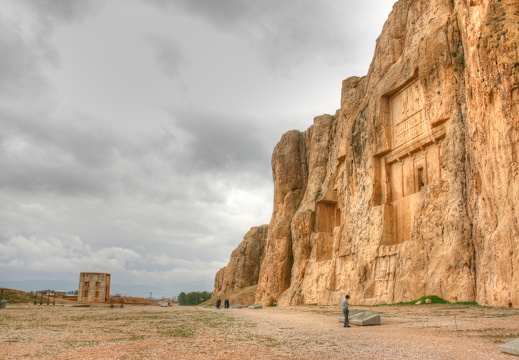 Man below tombs at Naqsh-e Rustam