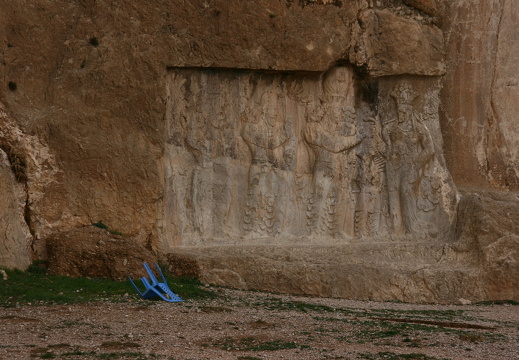 Rock carvings below tomb at Naqsh-e Rustam