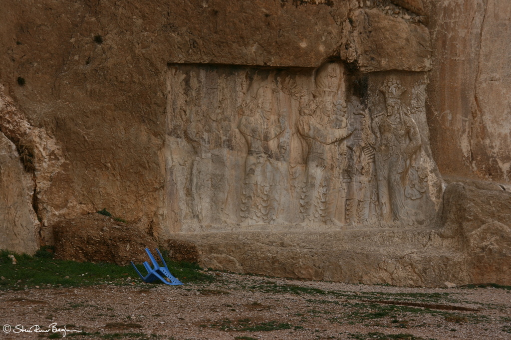 Rock carvings below tomb at Naqsh-e Rustam