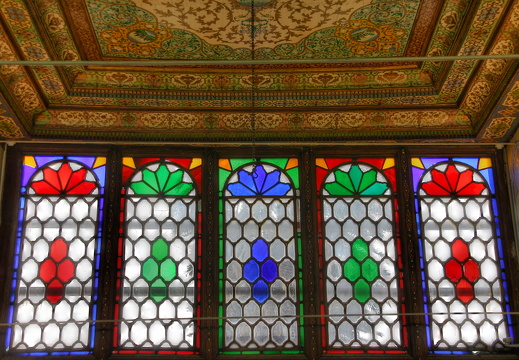 Stained glass windows at Naranjesten-e Ghavam