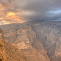 Richly coloured evening sky over Jebel Shams