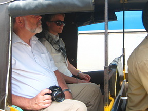 Olav in a rickshaw