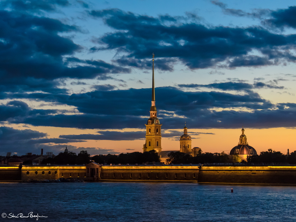 Peter & Paul Fortress at night, St Petersburg