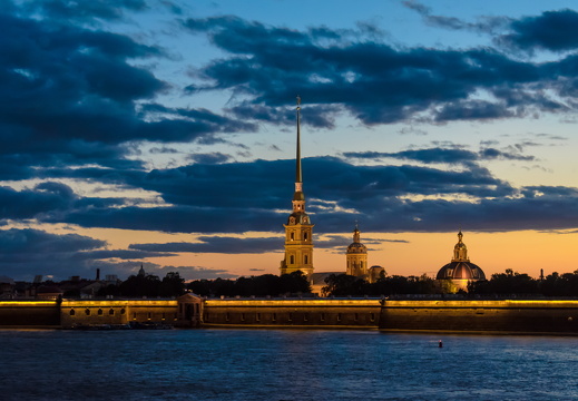 Peter & Paul Fortress at night, St Petersburg