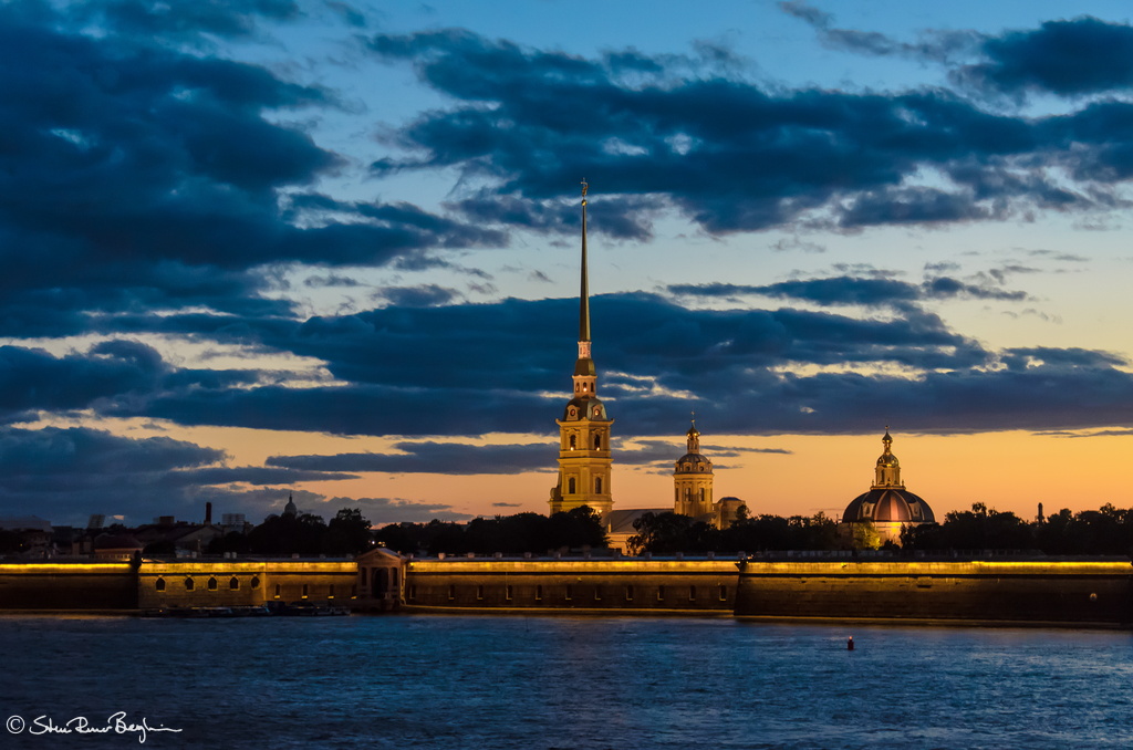 Peter & Paul Fortress at night, St Petersburg
