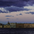 Neva embankment at night, St Petersburg