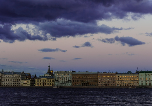 Neva embankment at night, St Petersburg