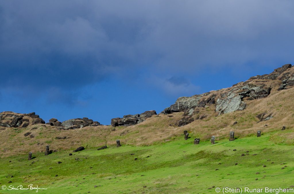 Moai in Rano Raraku crater