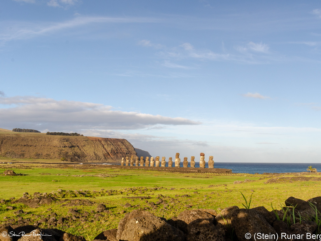Ahu Tongariki in the late afternoon