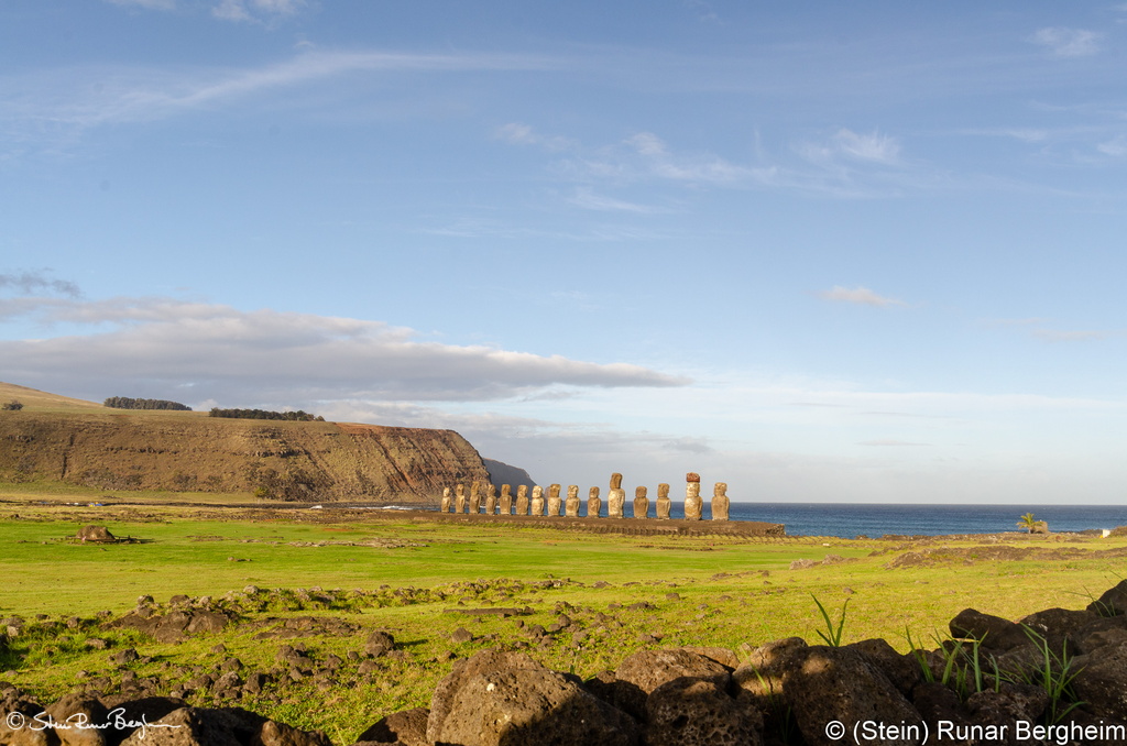 Ahu Tongariki in the late afternoon