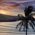Anakena bay at sunset