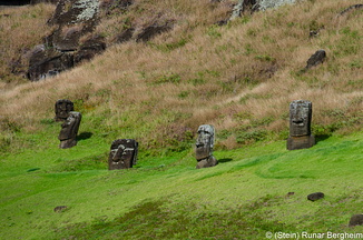 Moai in Rano Raraku crater