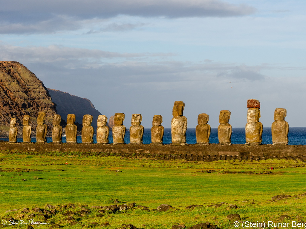 Ahu Tongariki in the late afternoon