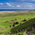 The southern plain of Easter Island seen from Rano Raraku
