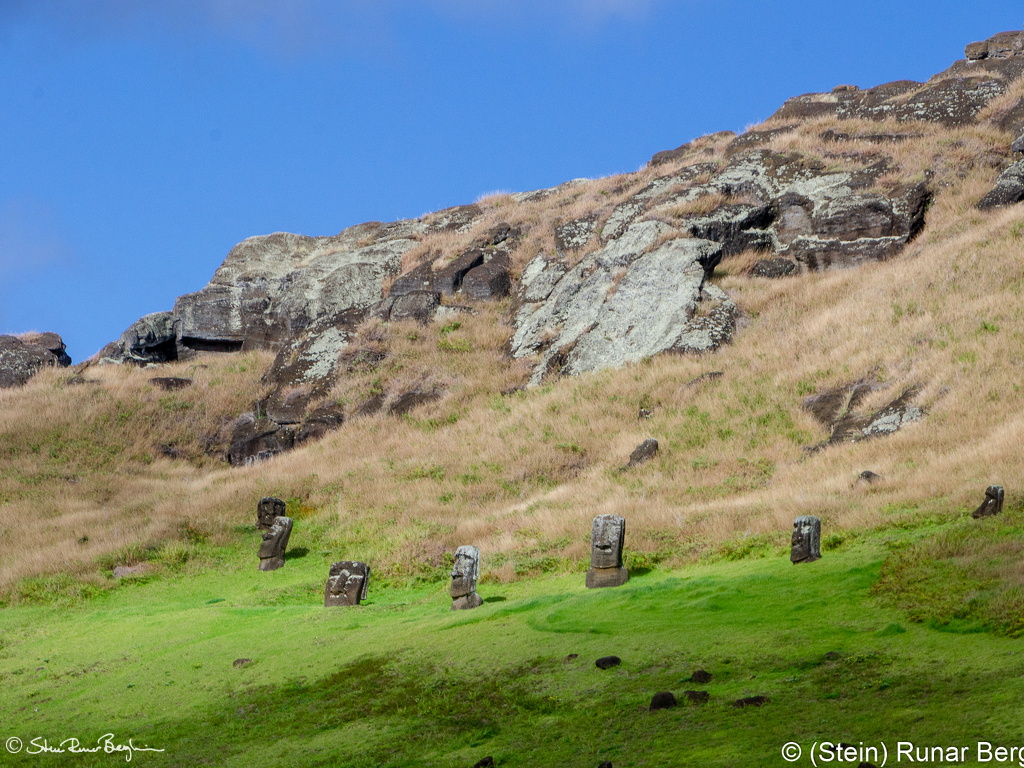 Moai in Rano Raraku crater