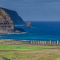 Ahu Tongariki seen from Rano Raraku