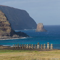 Ahu Tongariki seen from Rano Raraku