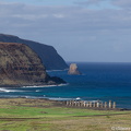 Ahu Tongariki seen from Rano Raraku