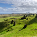 Moai on the southern slope of Rano Raraku