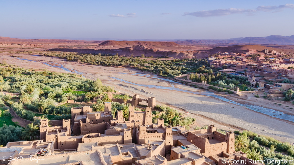 View from the top of Ait Benhaddou at sunset