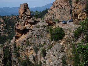 Hazardous road near Los Calanques on Corsica