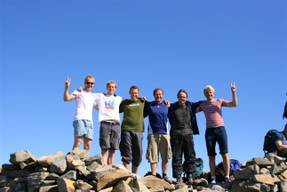 Pølsesnabbane på toppen av Scafell Pike