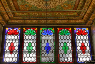 Stained glass windows at Naranjesten-e Ghavam