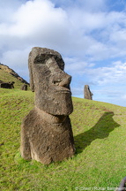 Moai on the southern slope of Rano Raraku
